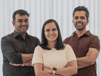 Echovane founders: Himadri Roy, Smriti Gupta and Vipul Nair.